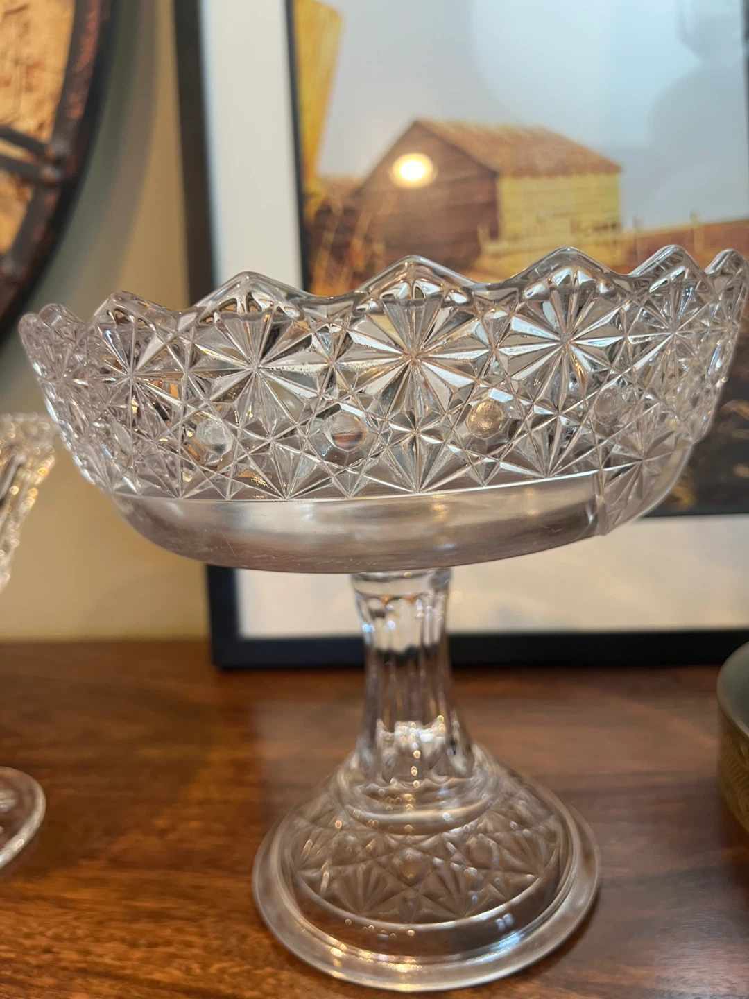 Vintage Pressed Glass Pedestal Bowls - photo 4