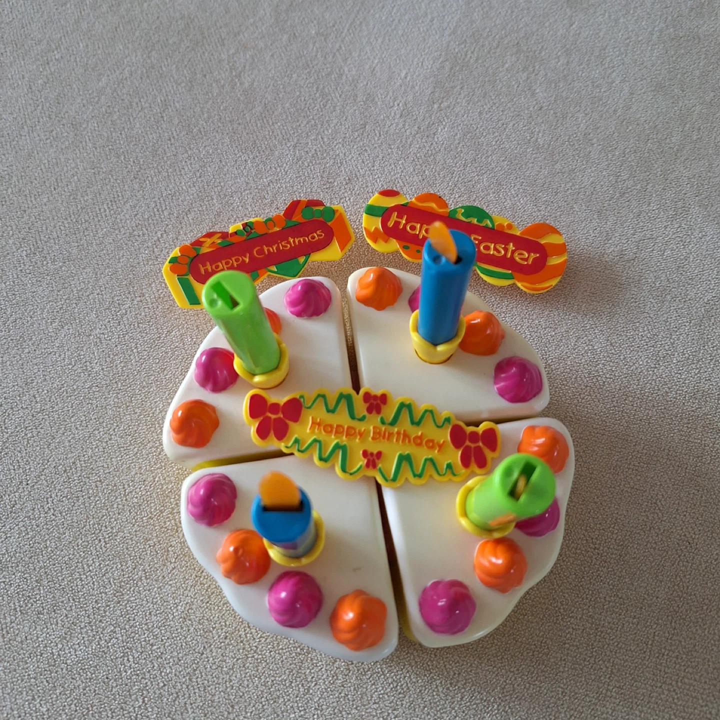 Toy Birthday Cake with Candles and Holiday Toppers - photo 3