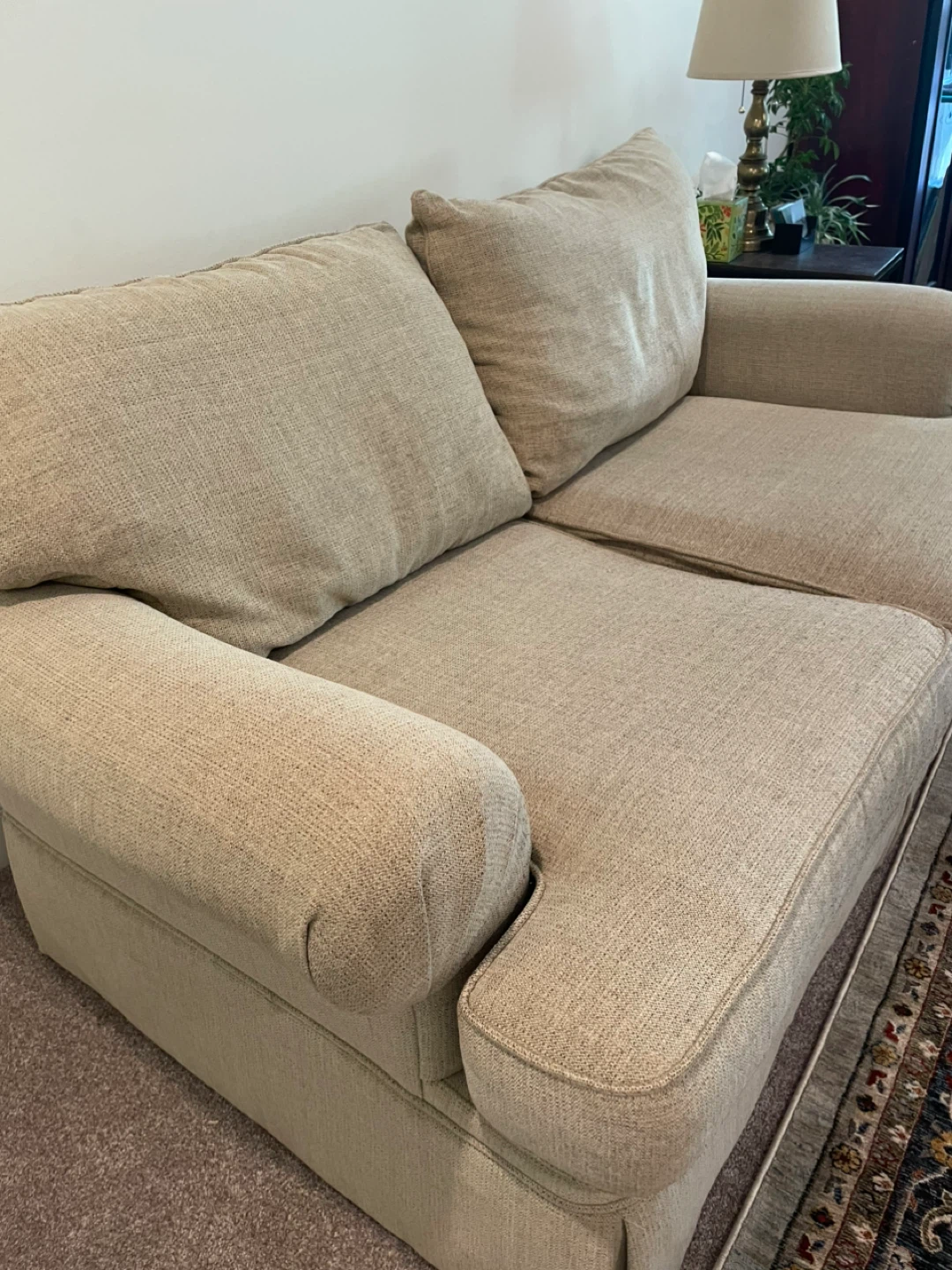 Light Beige Loveseat Sofa - photo 3