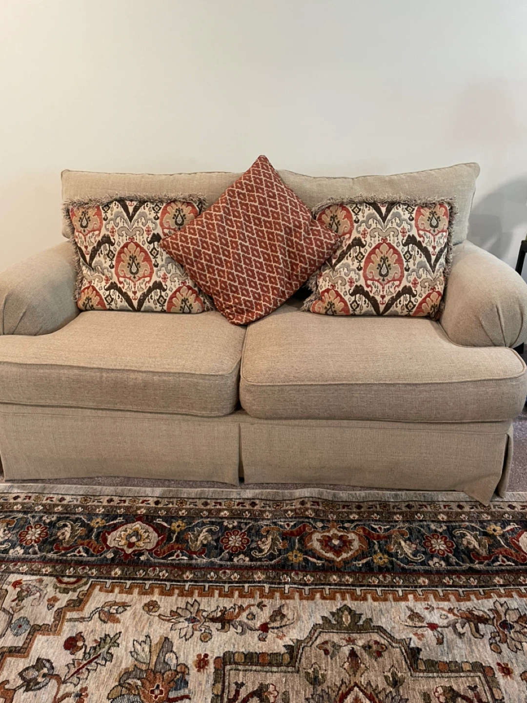 Light Beige Loveseat Sofa