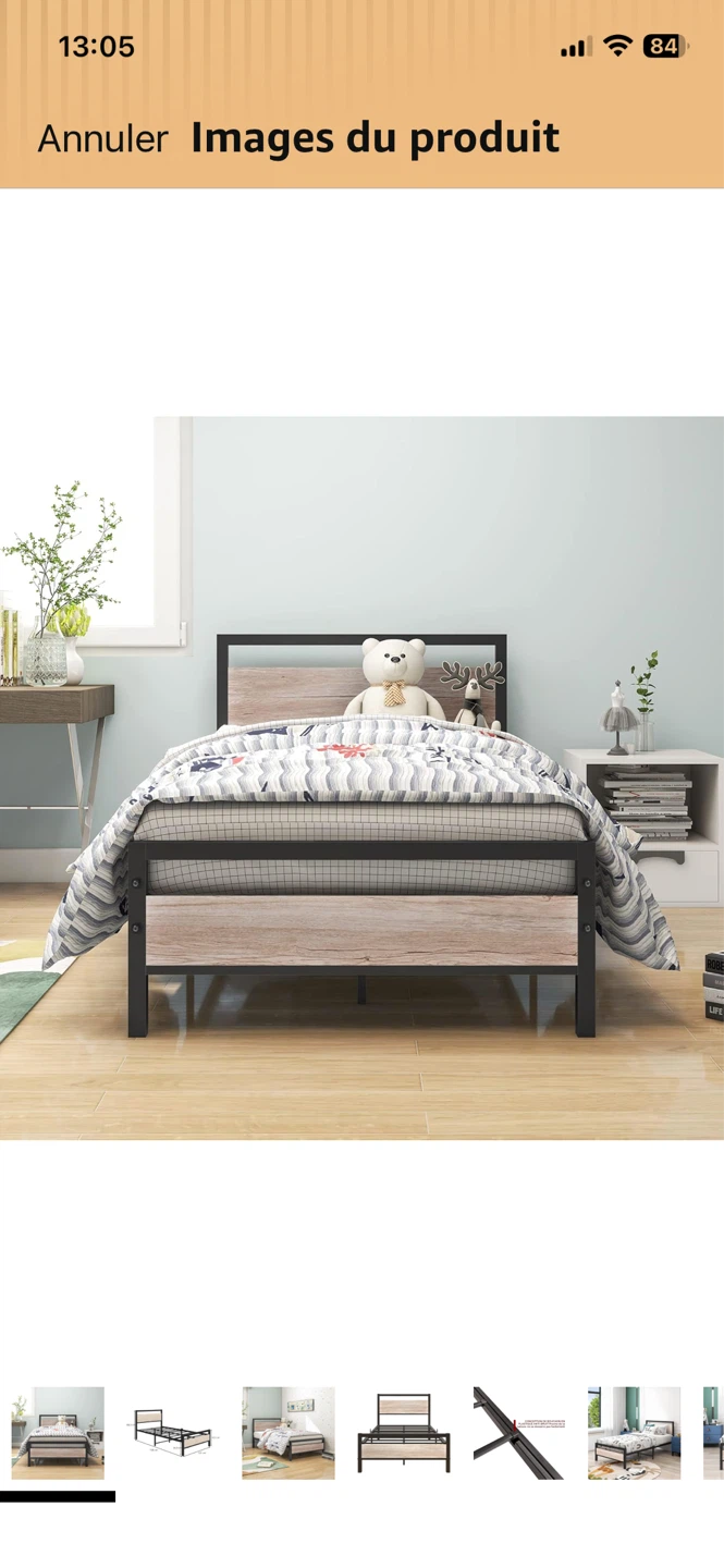Twin Bed Frame and zinc 10inch cooling gel mattress - photo 2