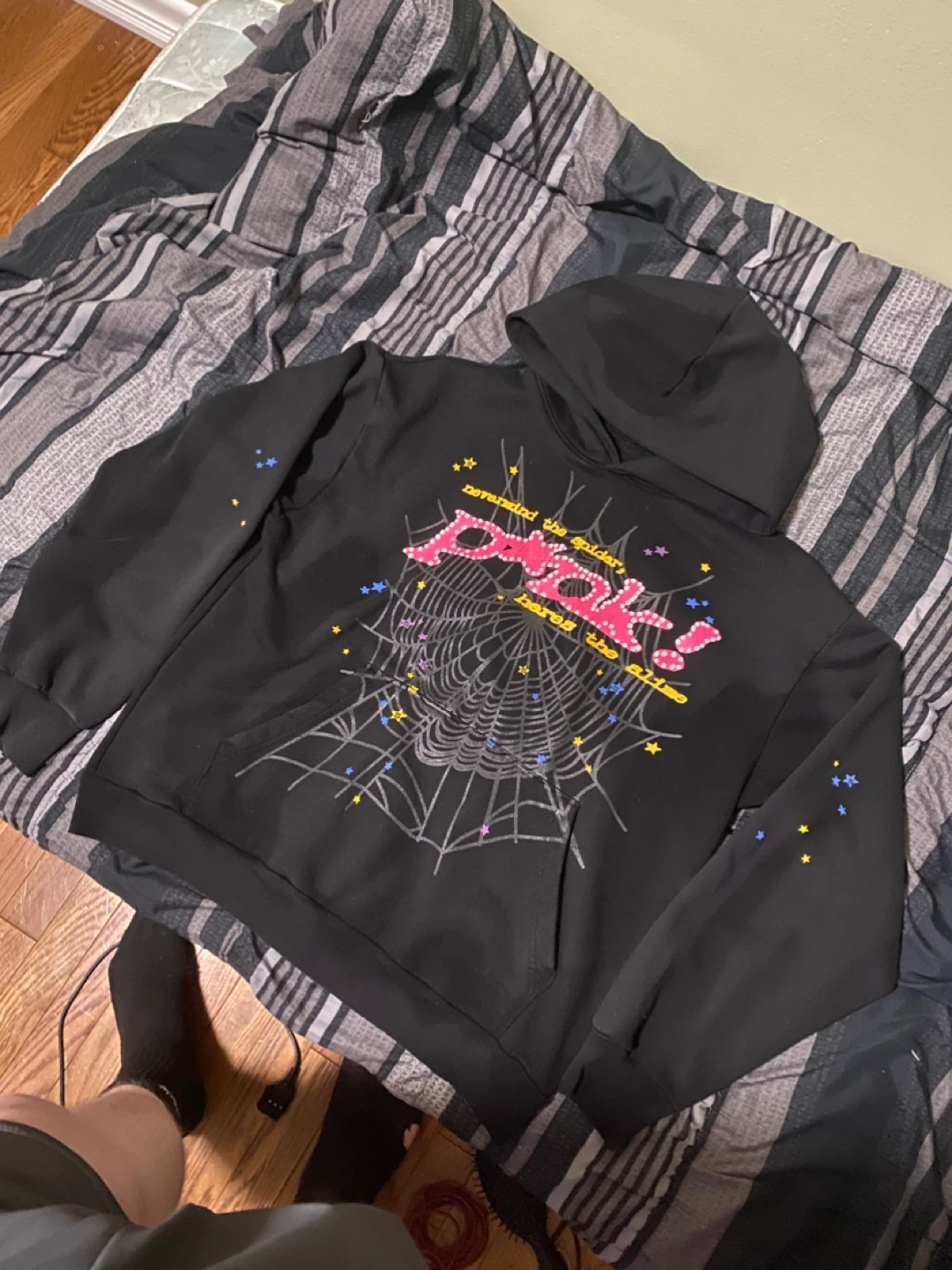 Dolls Kill Spiderweb Graphic Hoodie XL Black
