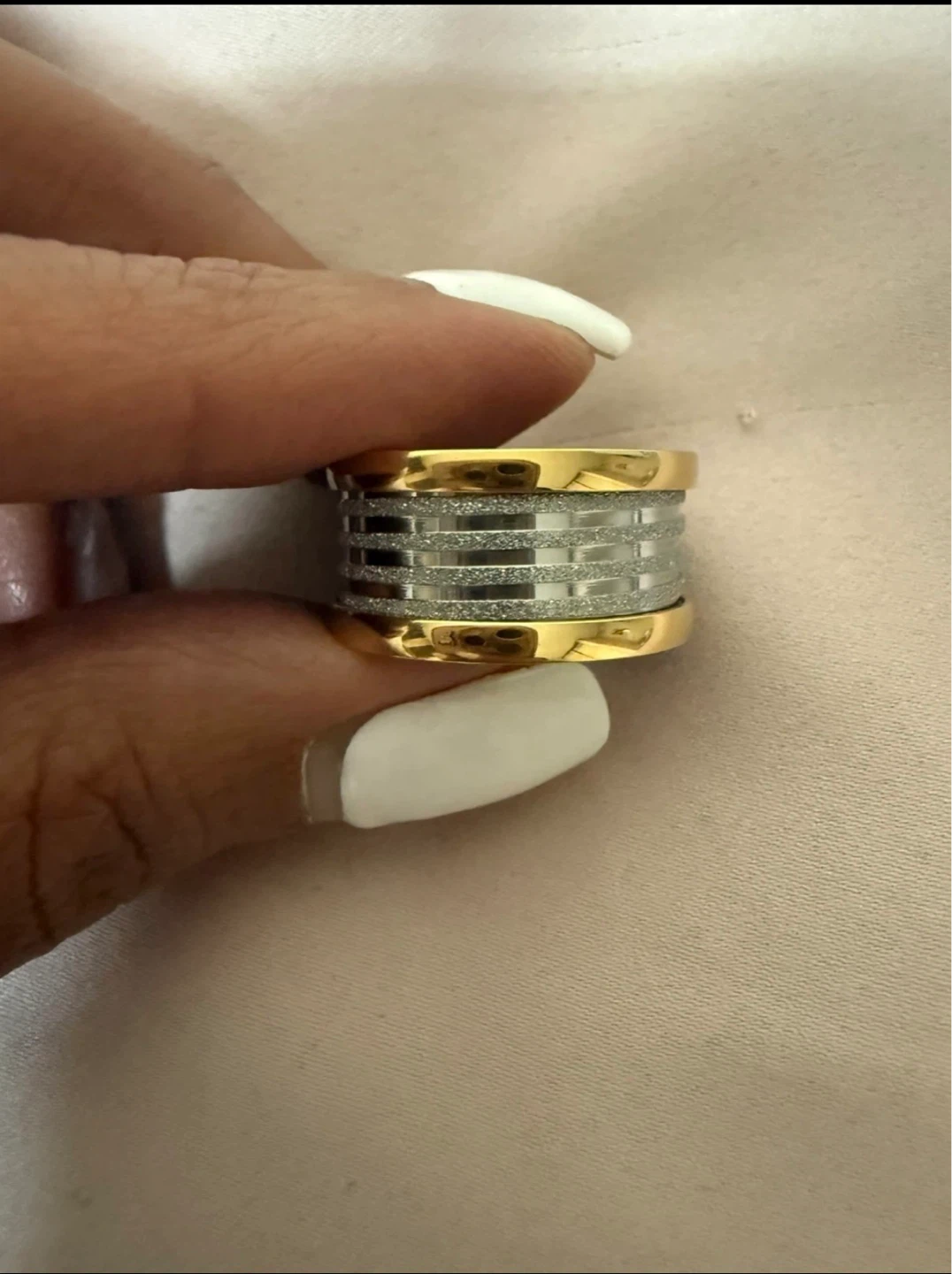 Gold and Silver Tone Ring with Roman Numerals
