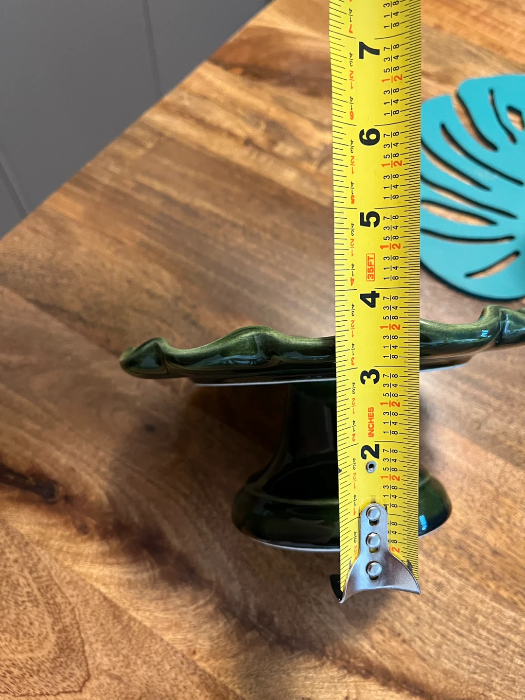 Green Ceramic tall fruit bowl - photo 4