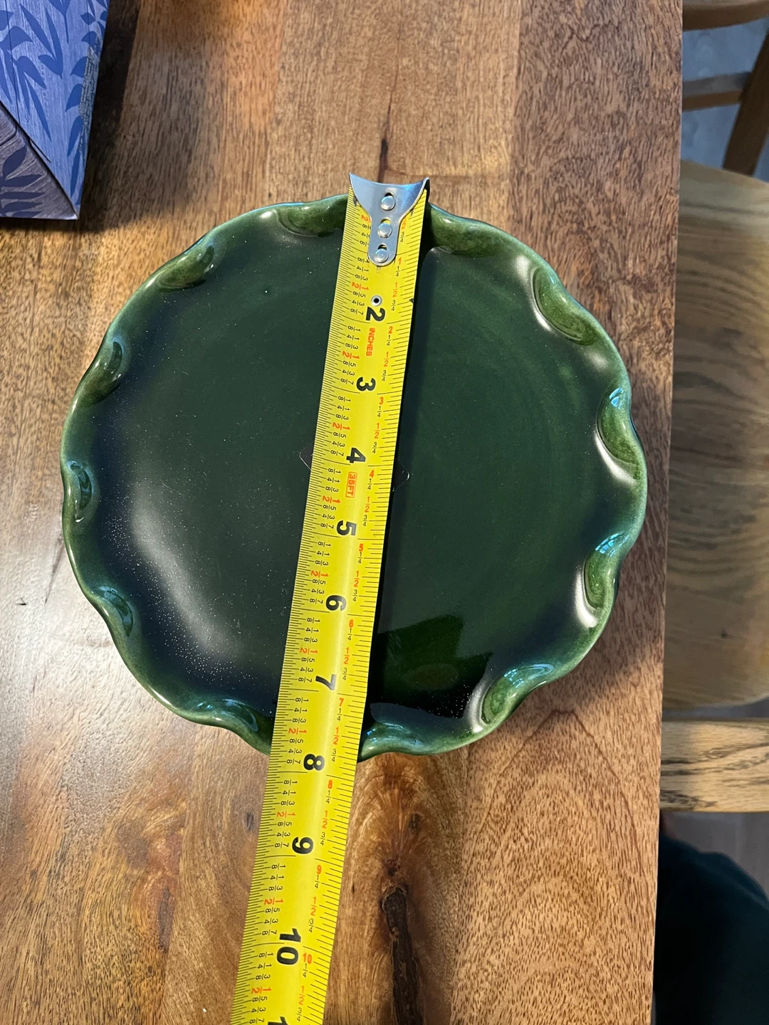 Green Ceramic tall fruit bowl - photo 3