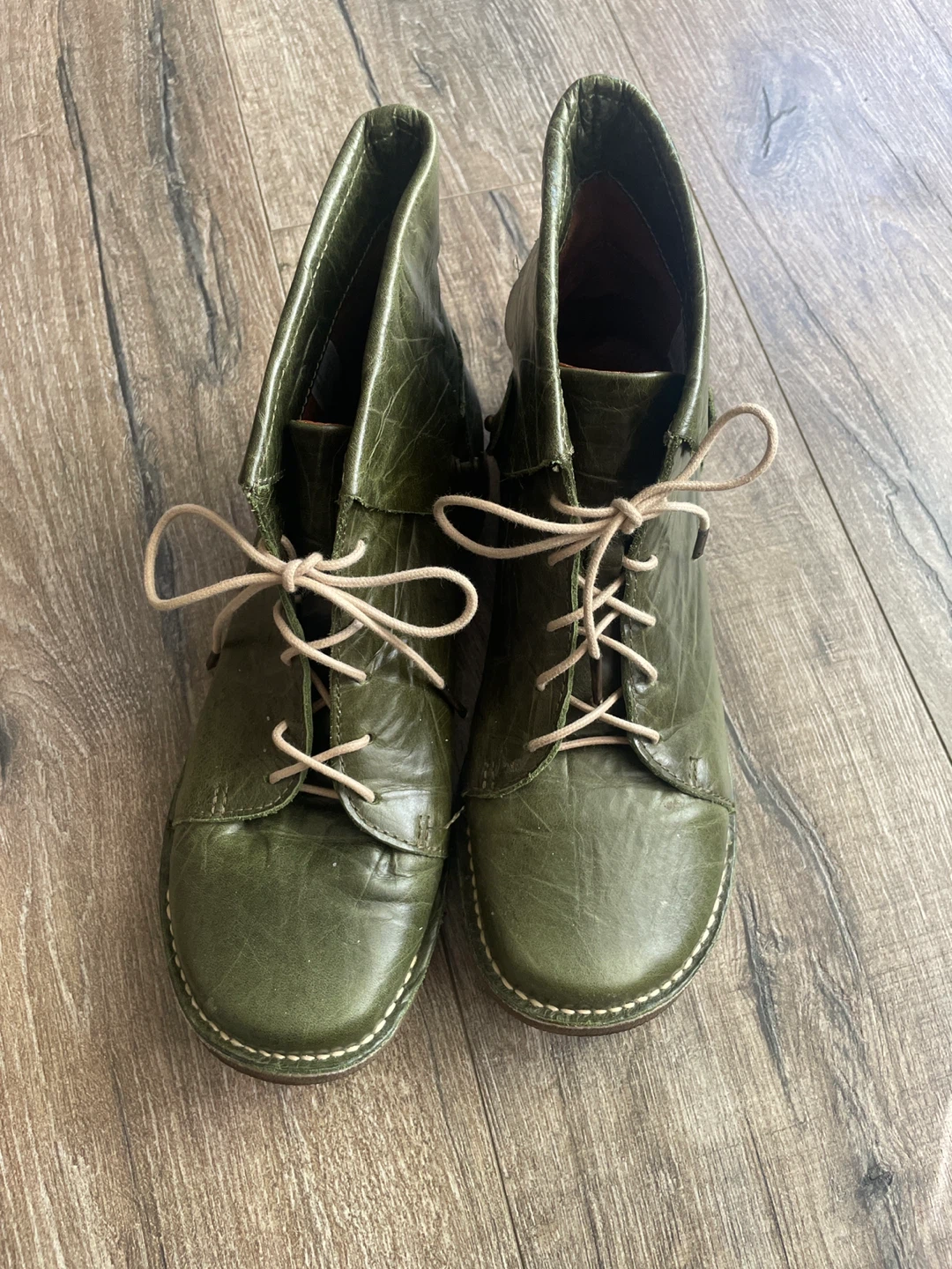 Sergio Tomani Green Leather Ankle Boots - Size 37
