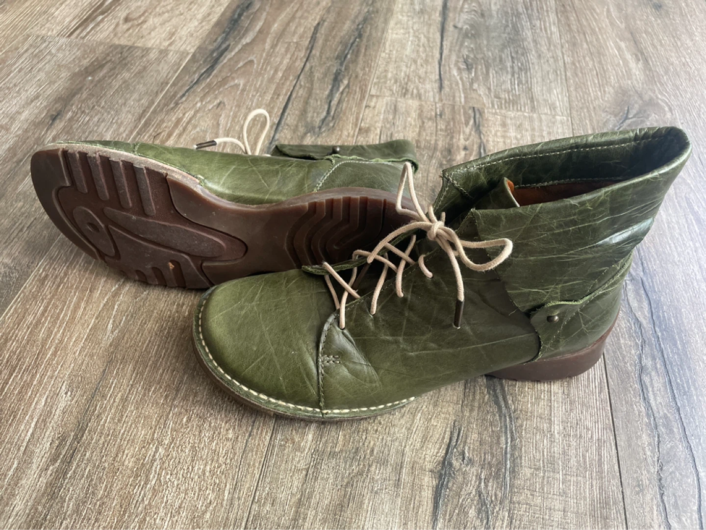 Sergio Tomani Green Leather Ankle Boots - Size 37 - photo 2