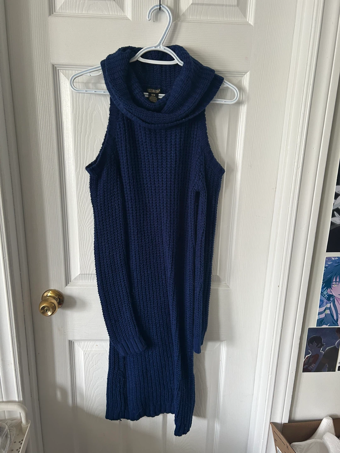 Sweater Knits Cut Out Shoulder Turtleneck Sweater Dress