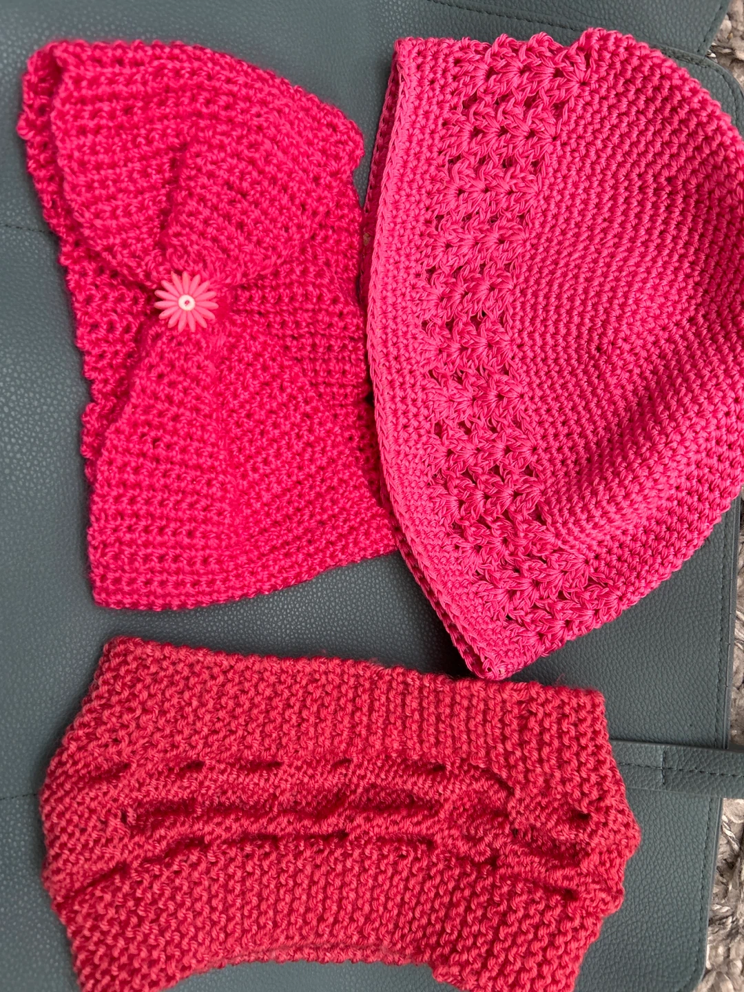 Handmade Crochet Baby Hat and Booties Set