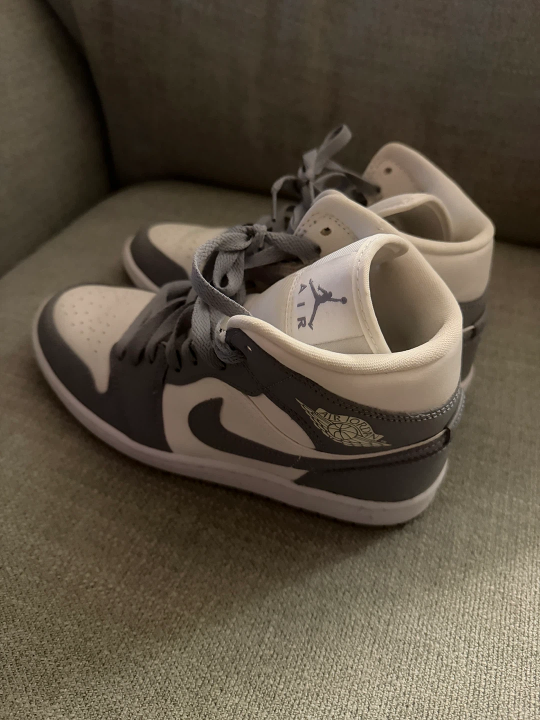 Air Jordan 1 Mid Sneakers Grey White - size 8 women’s
