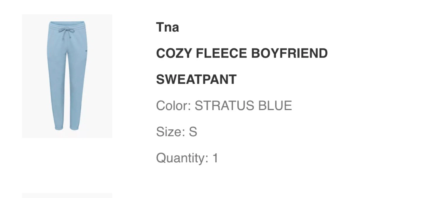 Tna Cozy Fleece Boyfriend Sweatpant - Size S, Stratus Blue - photo 2