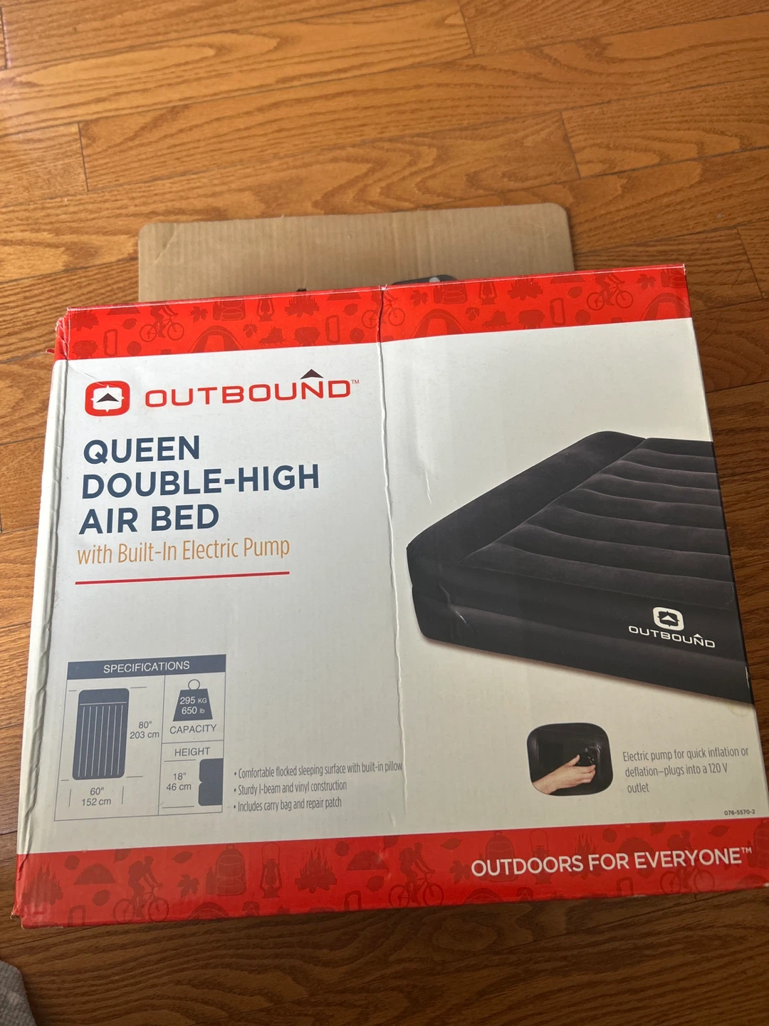 Outbound Queen Double-High Air Bed with Built-In Pump