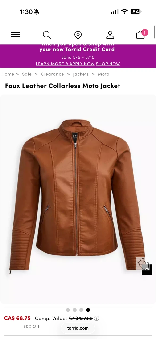 Torrid Faux Leather Collarless Moto Jacket