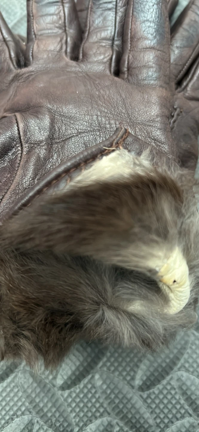 Brown Leather Gloves with Fur Lining - photo 2
