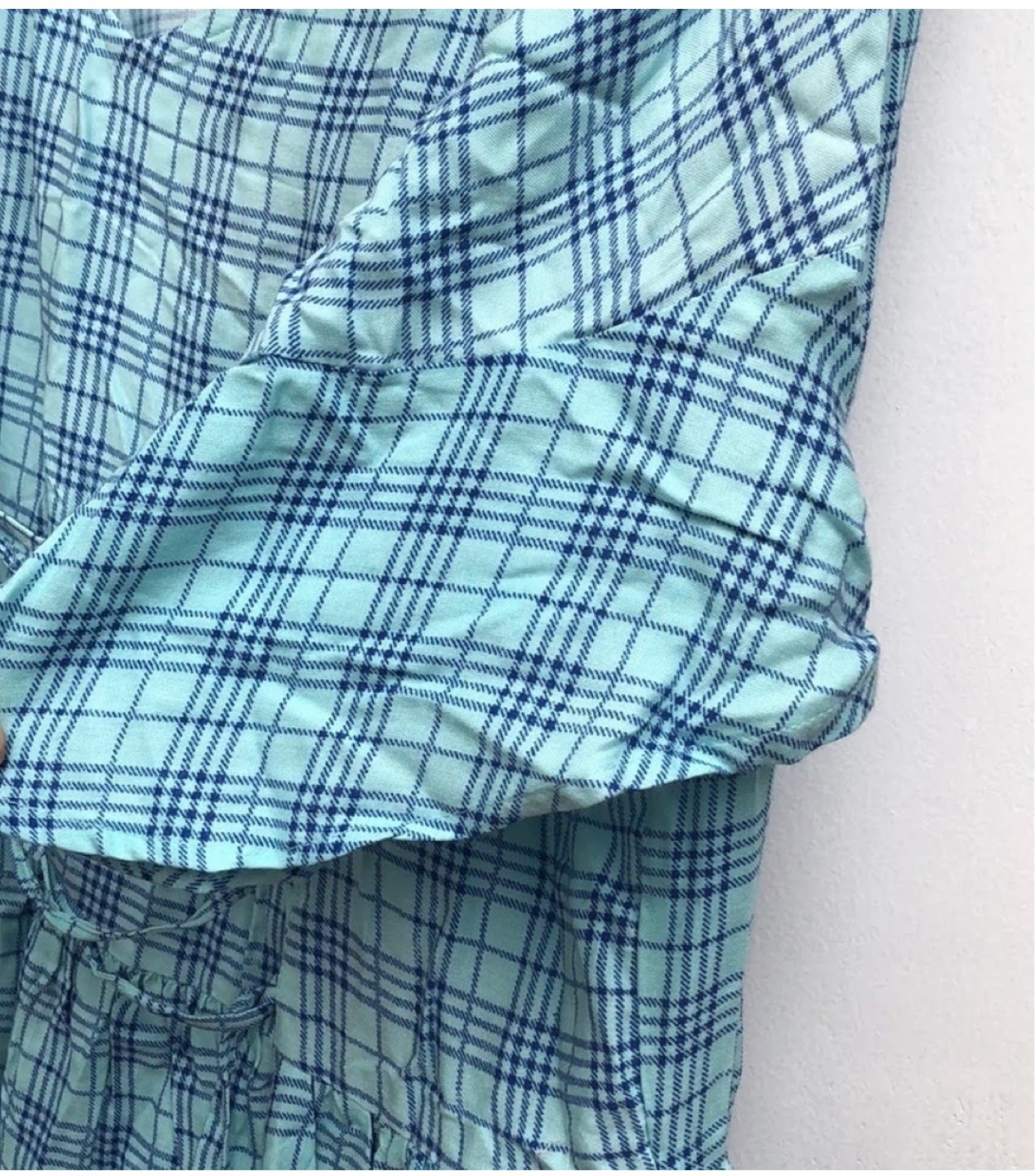 Blue plaid floral dress - photo 3