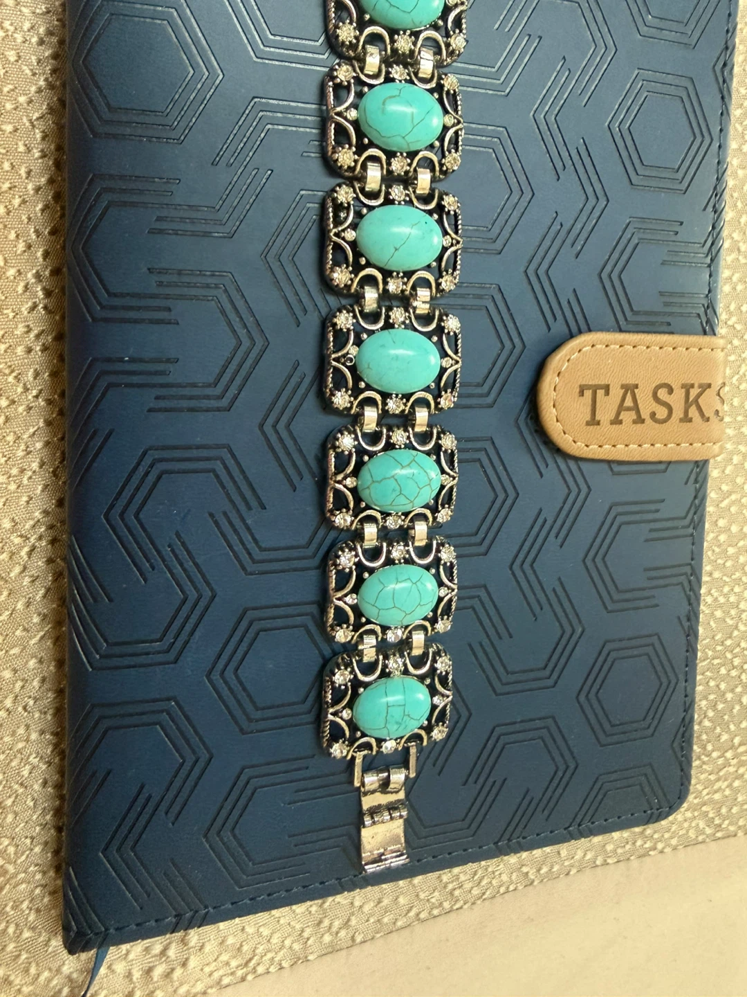 Turquoise and rhinestone bracelet - photo 2