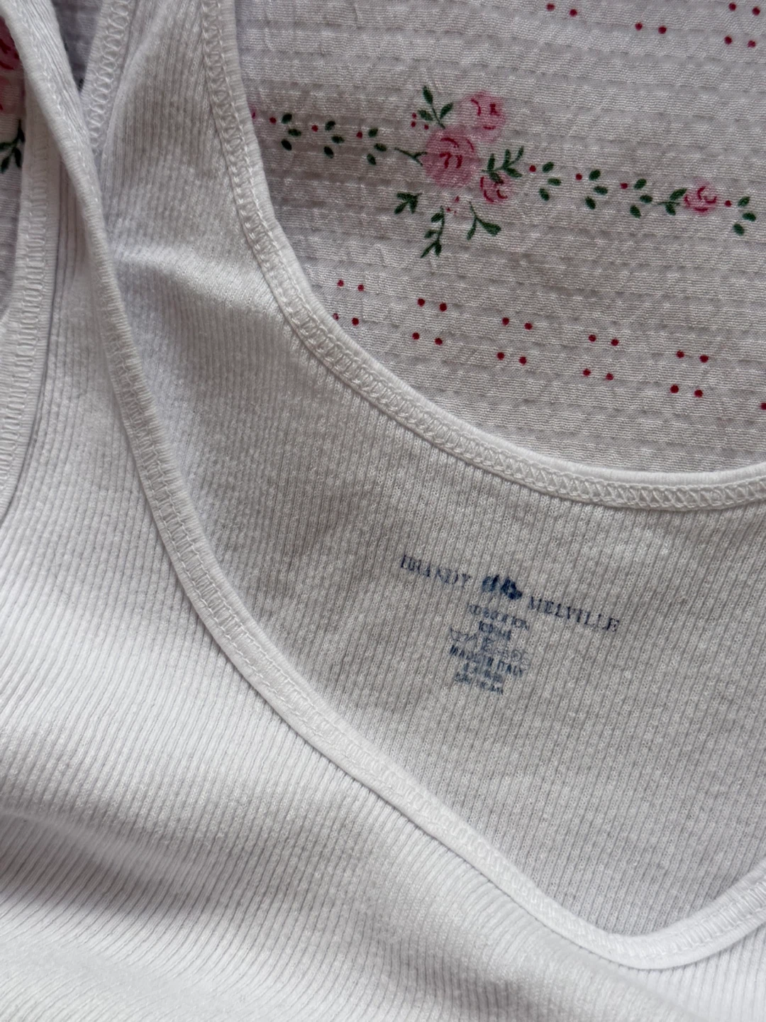 White Brandy Melville Ribbed Tank Top