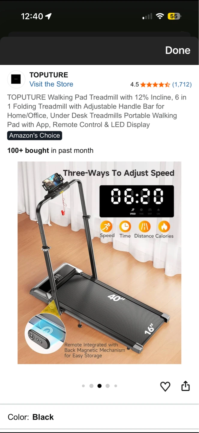 Walking Pad Treadmill with Incline, Like New / Assembled - photo 5