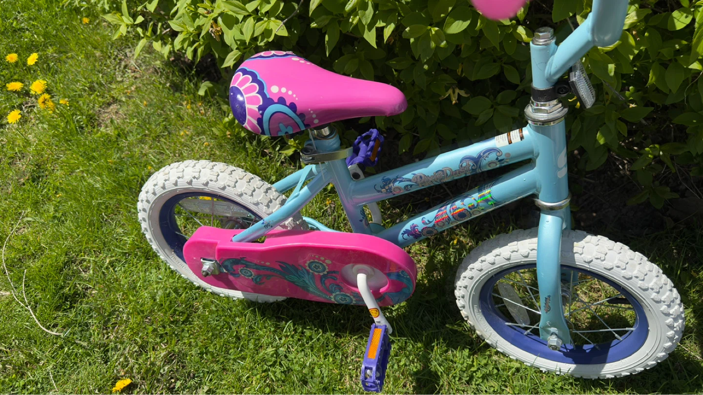 Blue Kids Bicycle with Pink Seat - photo 2
