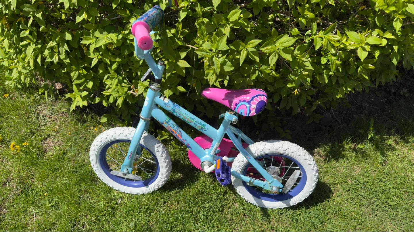 Blue Kids Bicycle with Pink Seat