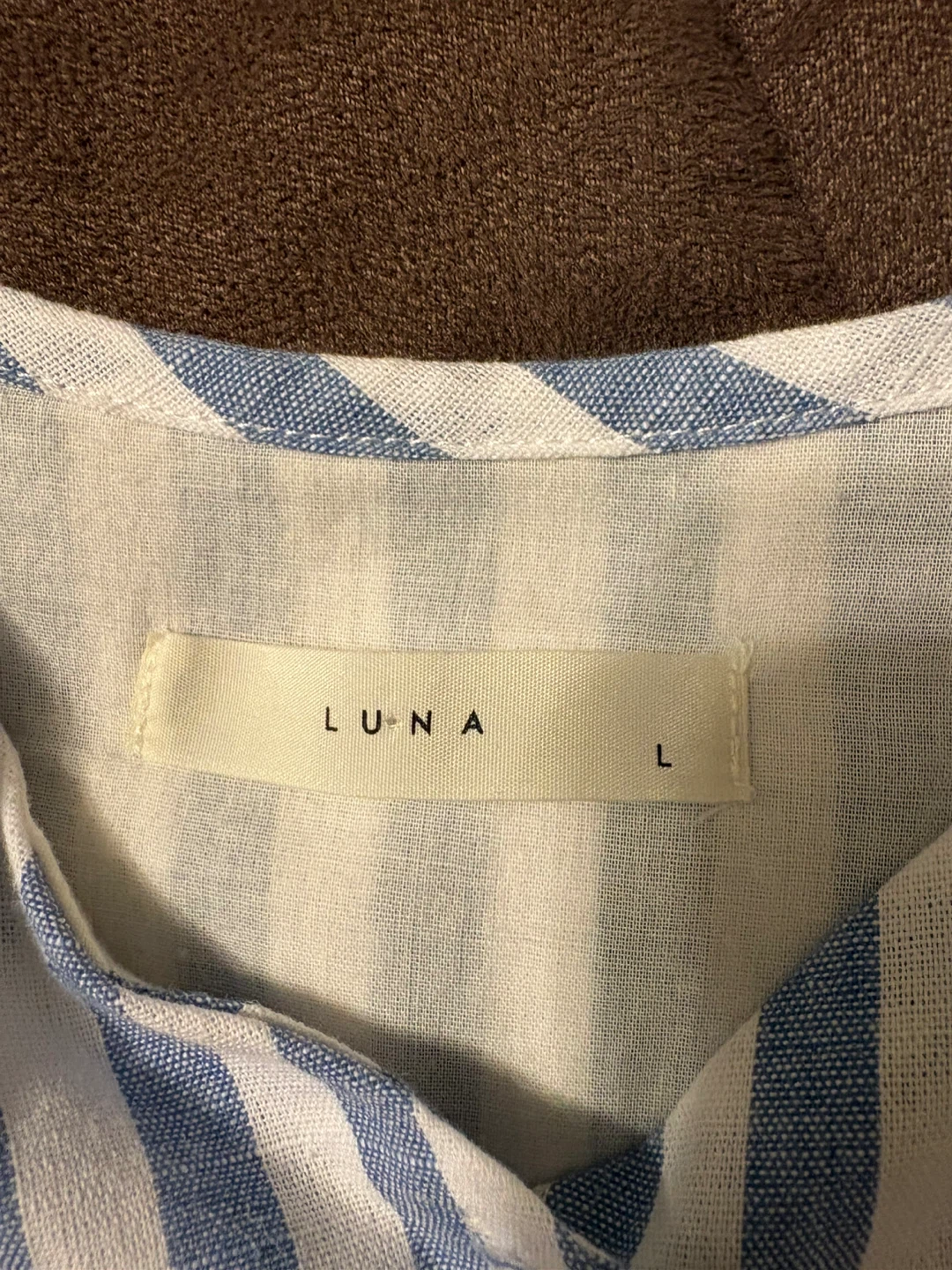 LUNA Striped Button-Front Midi Dress - Size L - photo 2