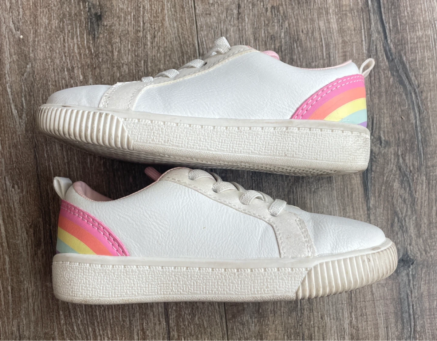 Carter's White Pink Rainbow Toddler Shoes Size 10 - photo 2