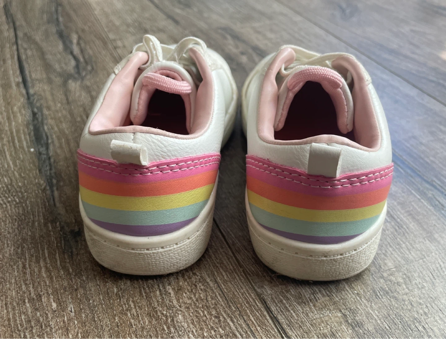 Carter's White Pink Rainbow Toddler Shoes Size 10 - photo 3