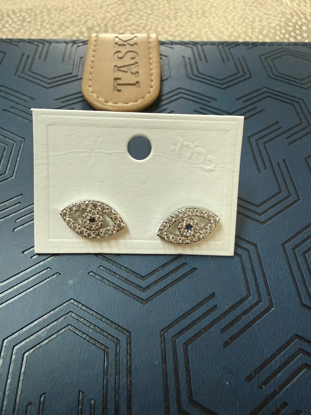 Italian Silver dark blue eye Stud Earrings