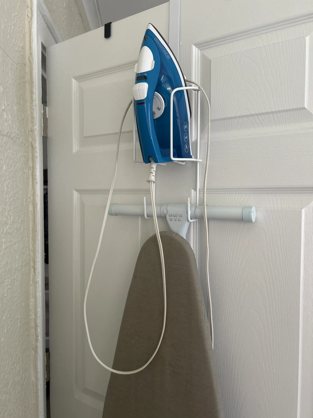Over-the-Door Iron and Ironing Board Holder