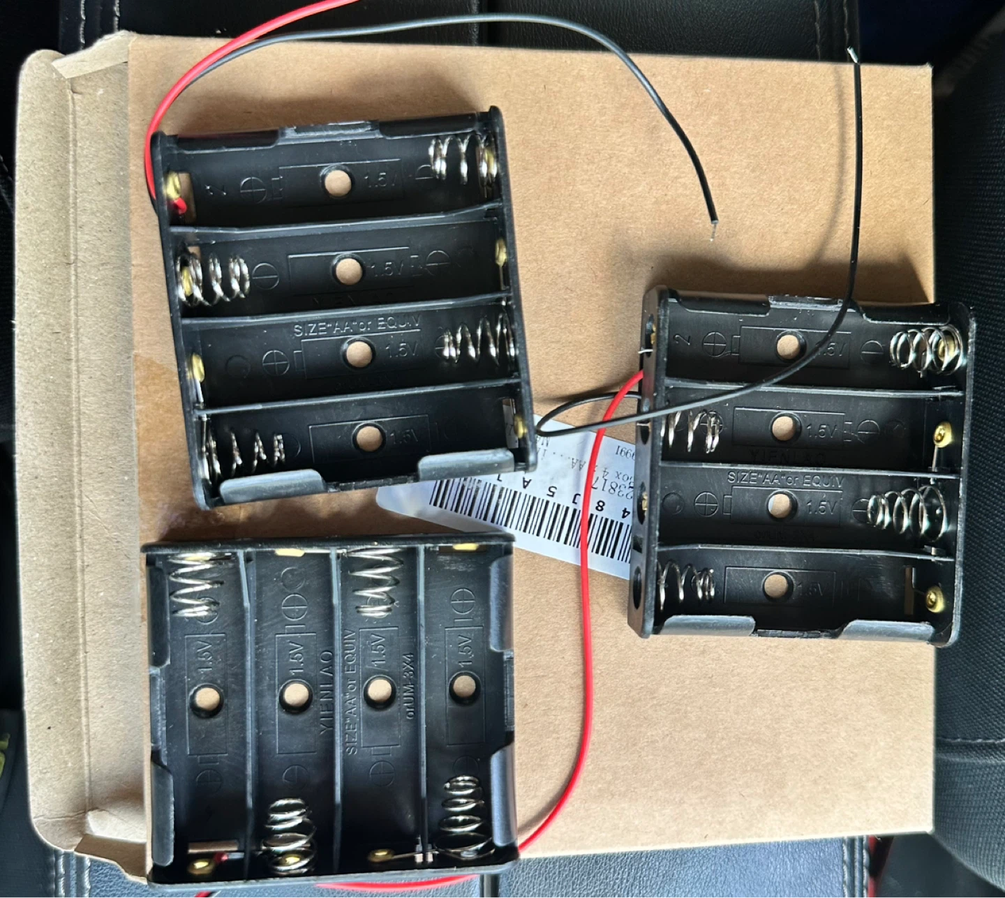 3 Pack AA Battery Holders with Wires