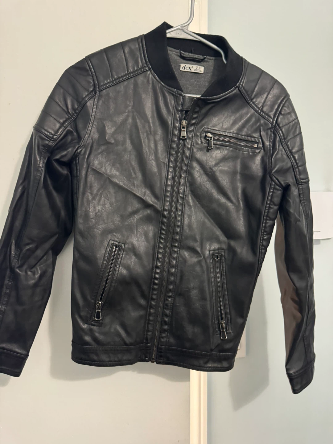 dcx  Faux Leather Bomber Jacket