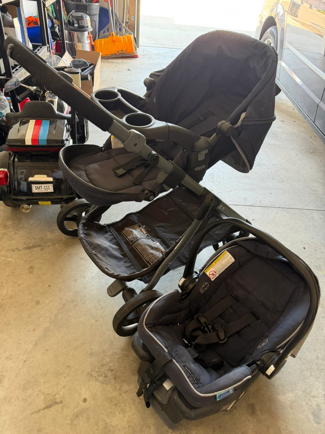 Graco Double Stroller with Car Seat