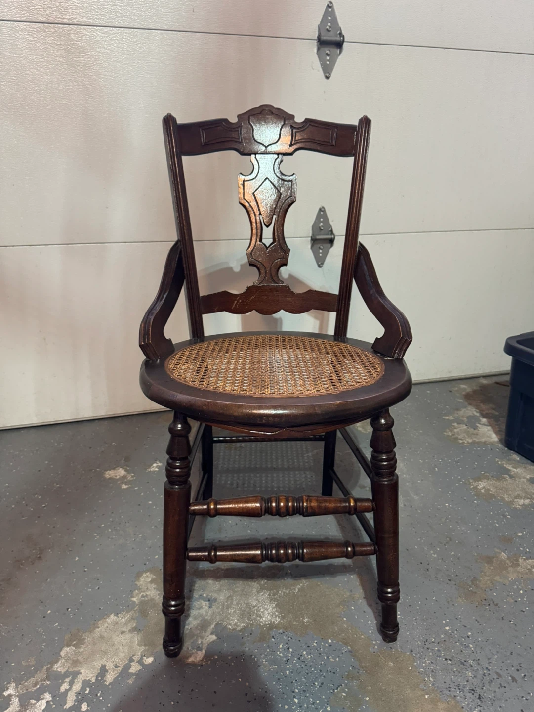 20th Century Victorian Style Walnut and Cane Seat Side Chair