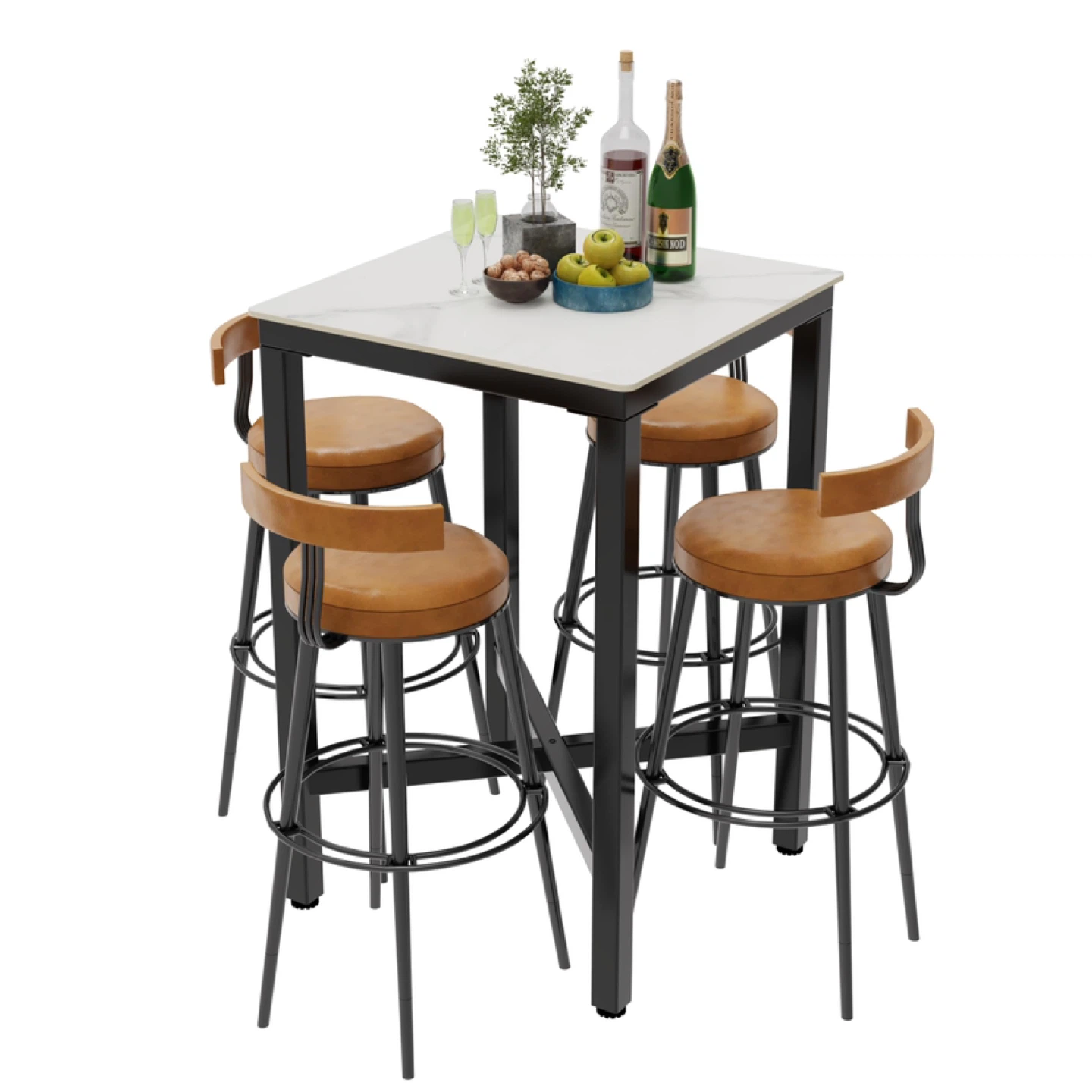 Wisfor Sintered Stone Bar Table: White Square High Top