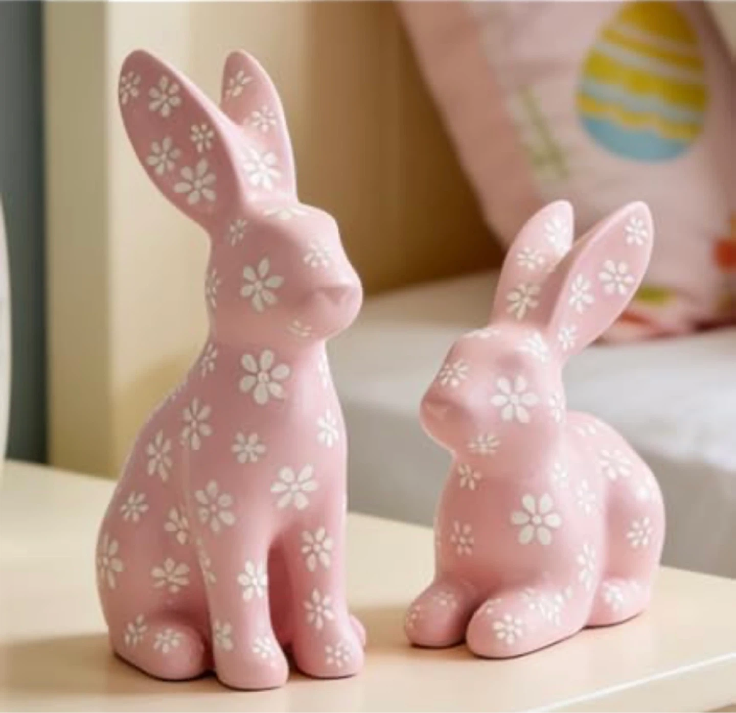 Pink Floral Easter Rabbit Decor - photo 3