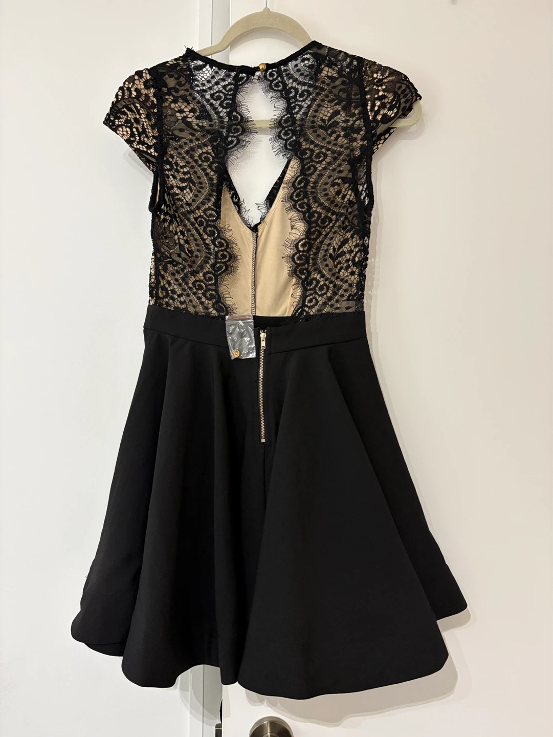 Black Lace Cap Sleeve Dress - Size XS - photo 2