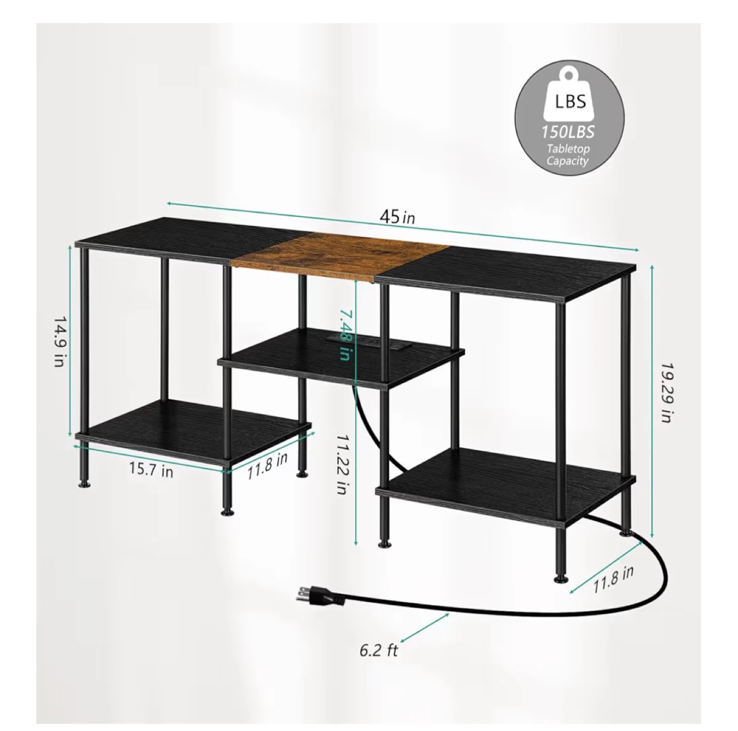 Modern TV Stand with Storage Shelves