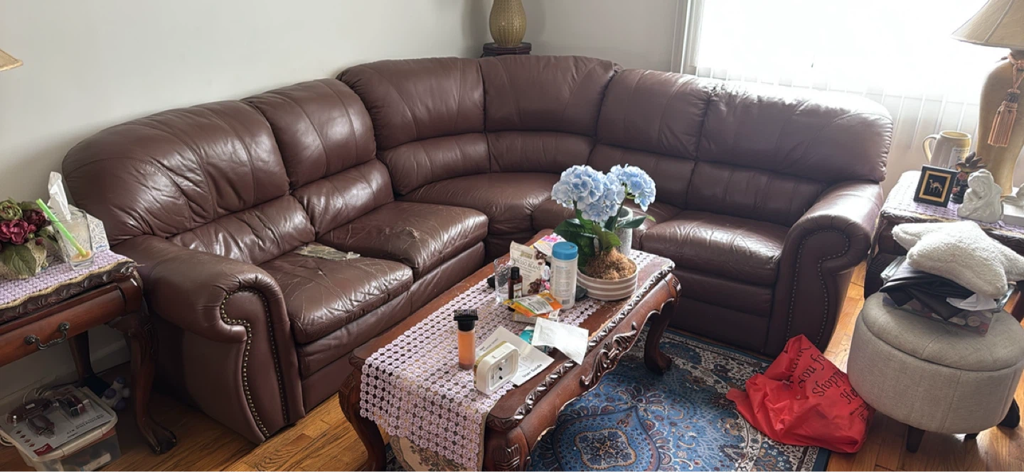 Brown Leather Sectional Sofa