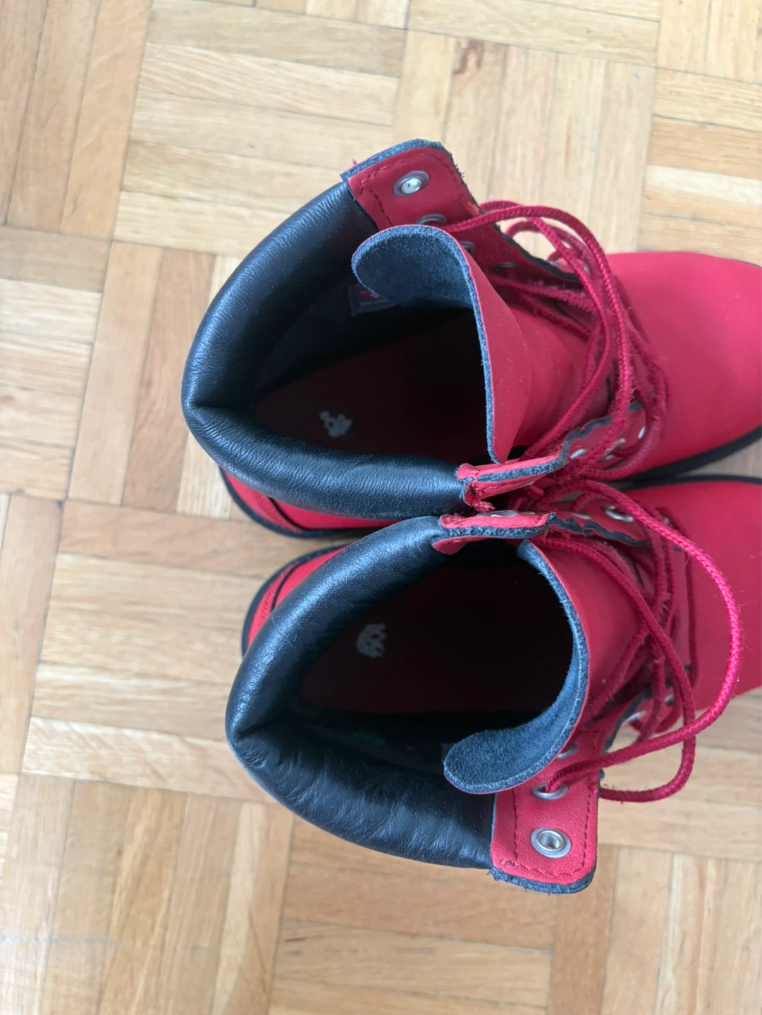 Size 5 Timberland Red Lace-Up Boots - photo 3