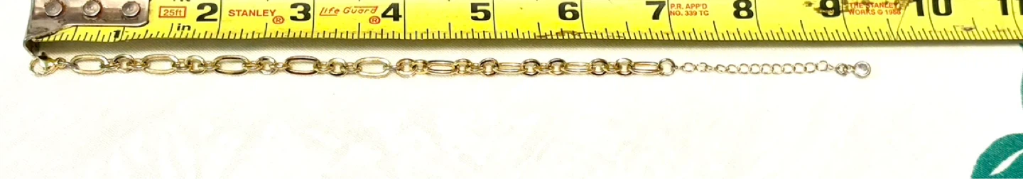 Gold Tone Mixed Link Chain Bracelet with Charm - photo 4