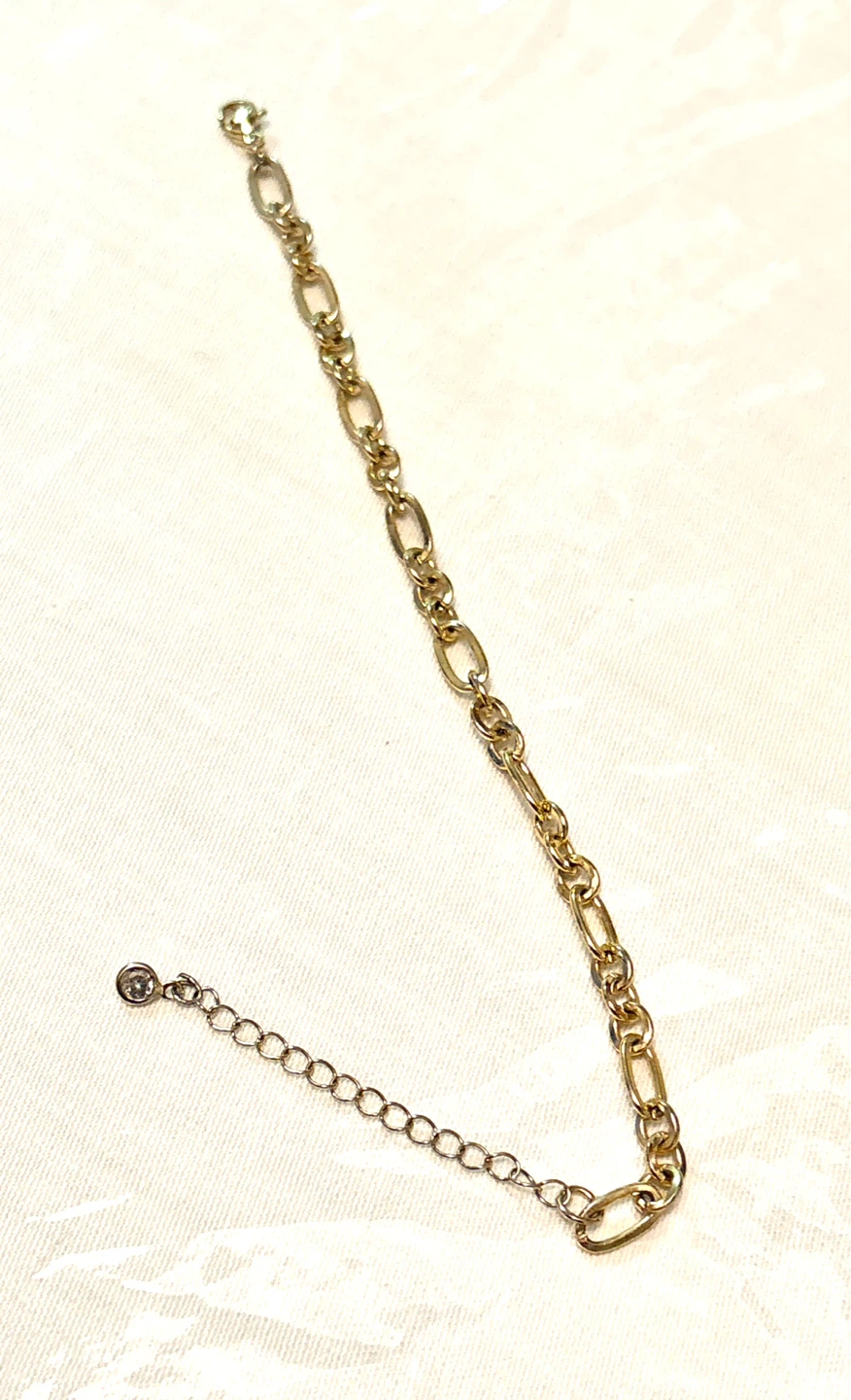 Gold Tone Mixed Link Chain Bracelet with Charm - photo 3