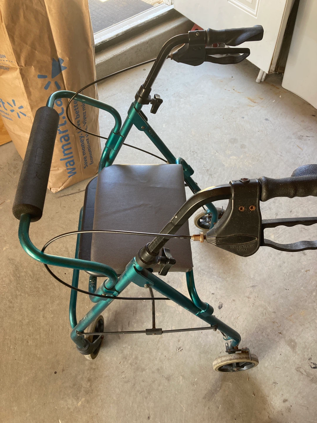Teal 3-Wheel Walker with Seat