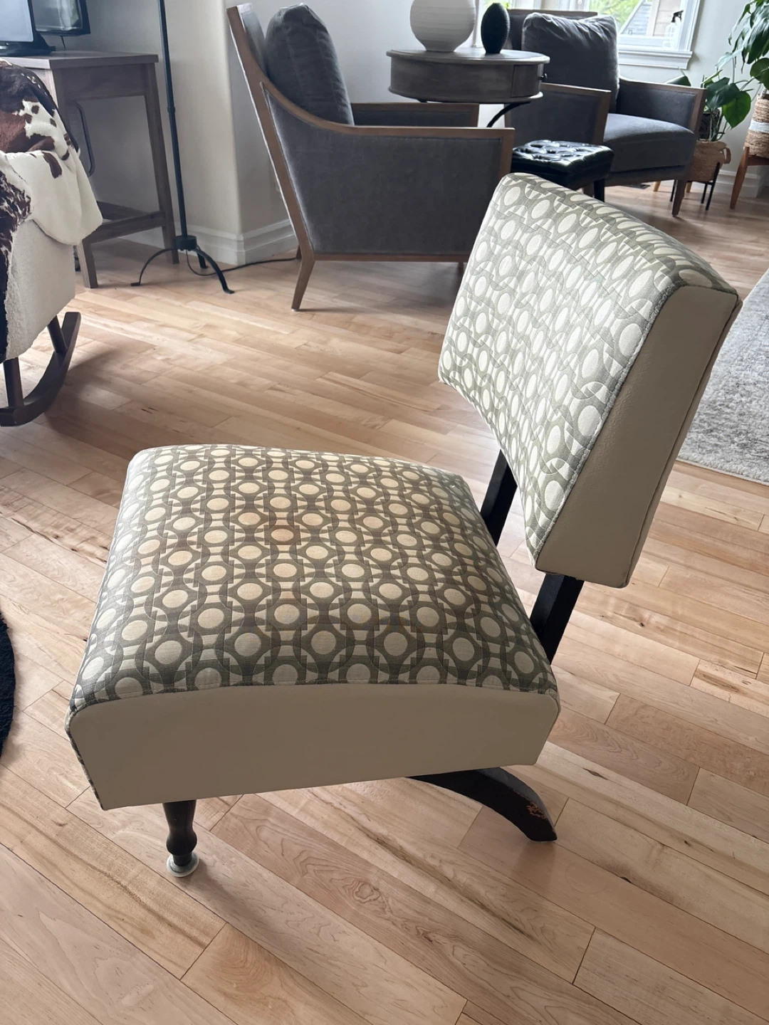 Accent Chair with Geometric Pattern