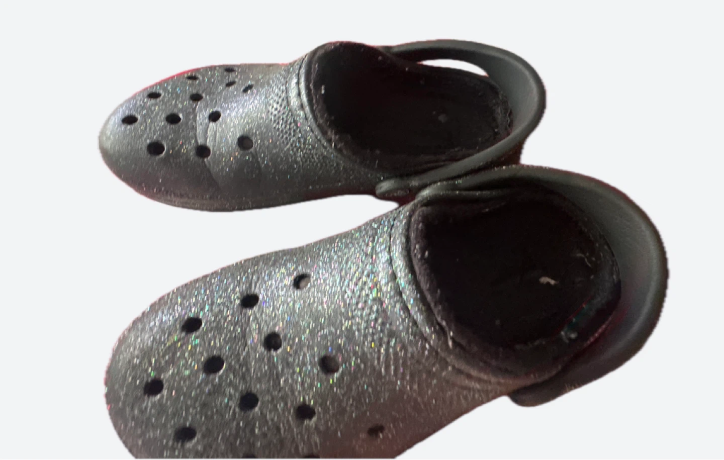 Crocs Glitter Lined Clogs Black Size W7/M5