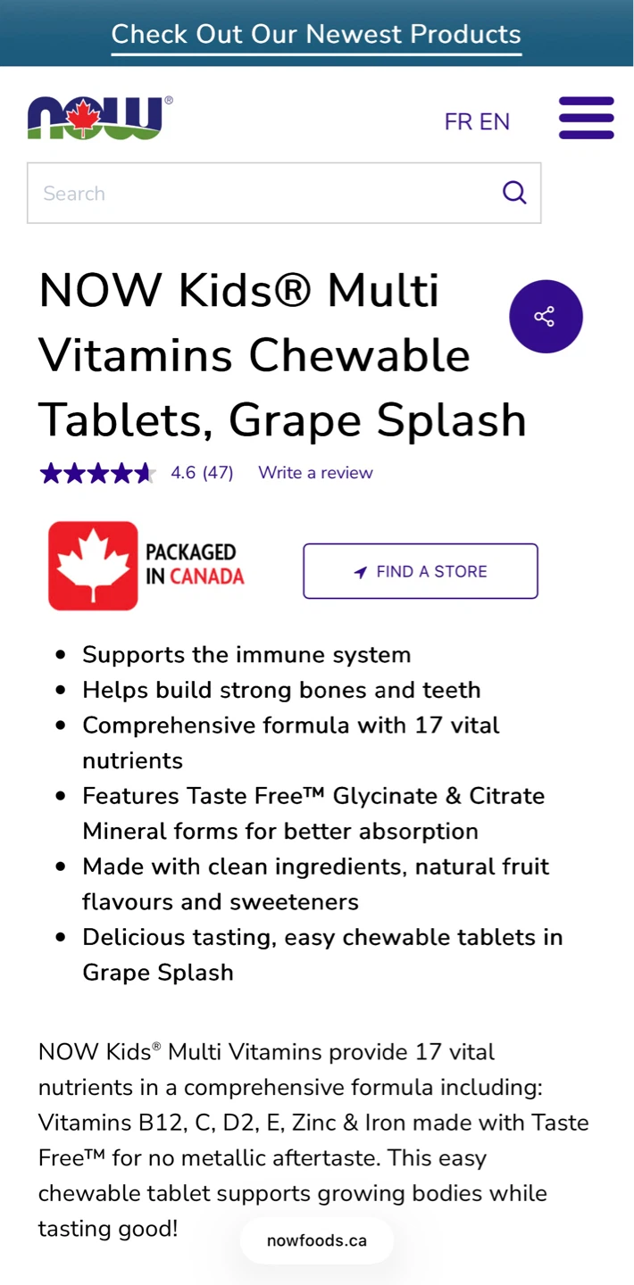 NOW Kids Multi Vitamins Chewable Tablets, Grape Splash - photo 4