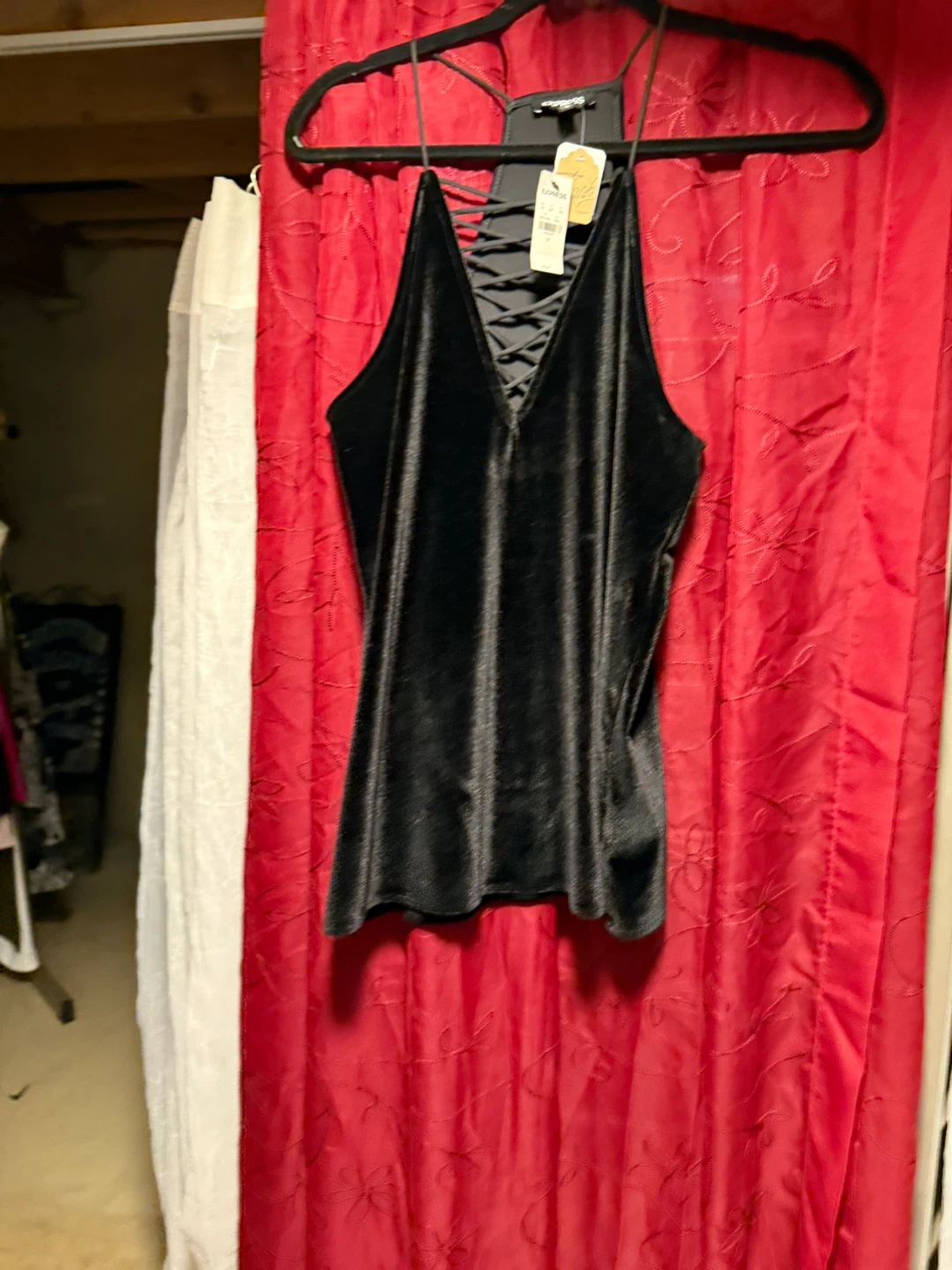 Express Black Velvet Cami Top - Size M - photo 2