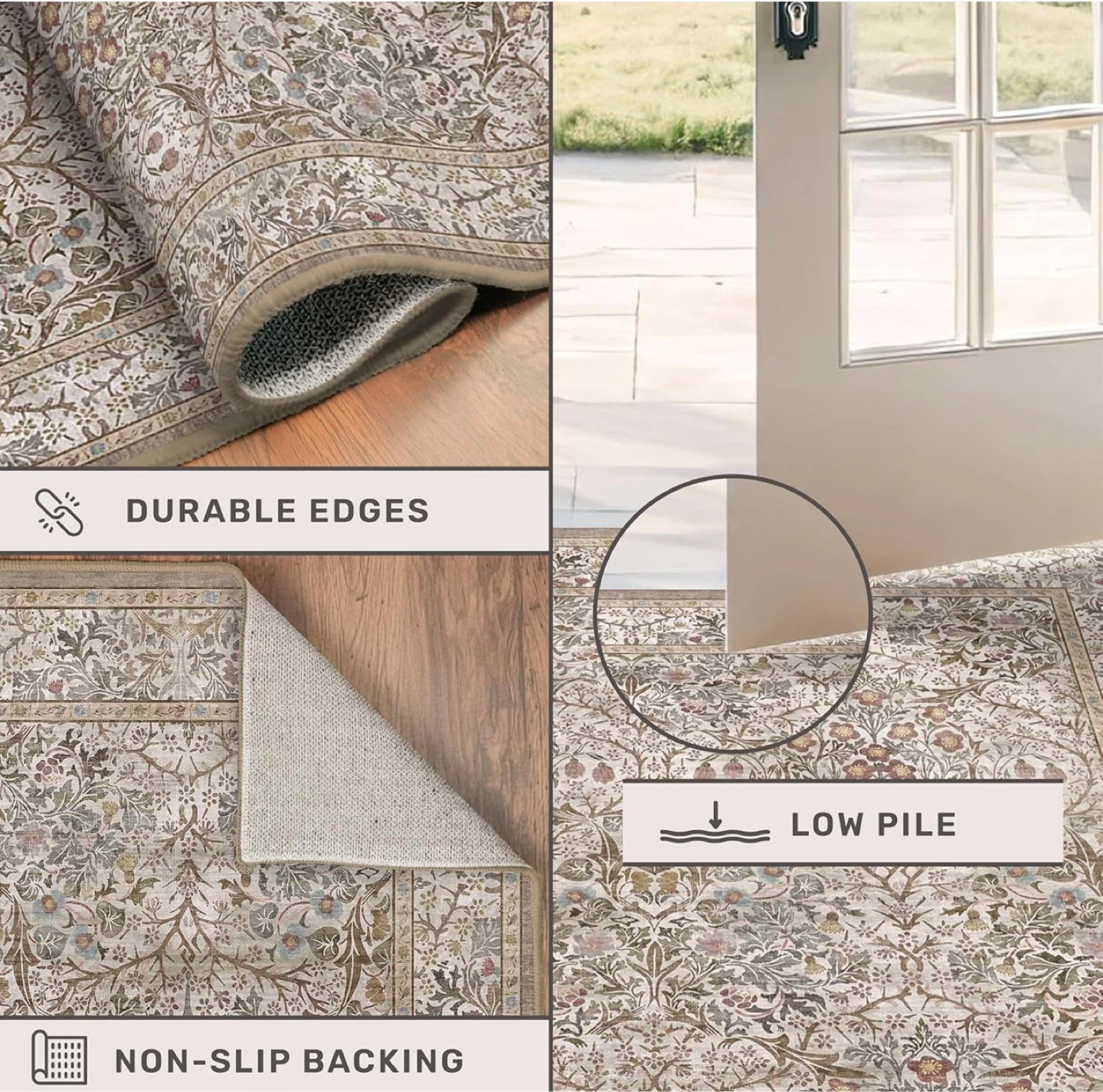 Floral Area Rug - 84" x 120" - photo 3