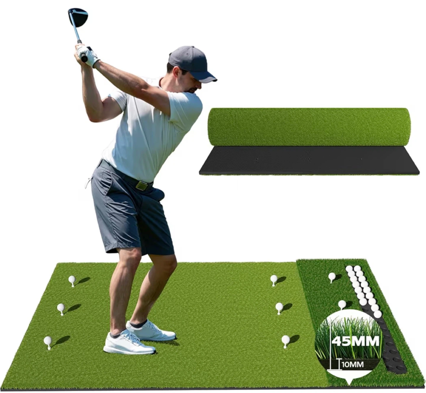 Golf Practice Mat 6 x 4 ft Dual Turf