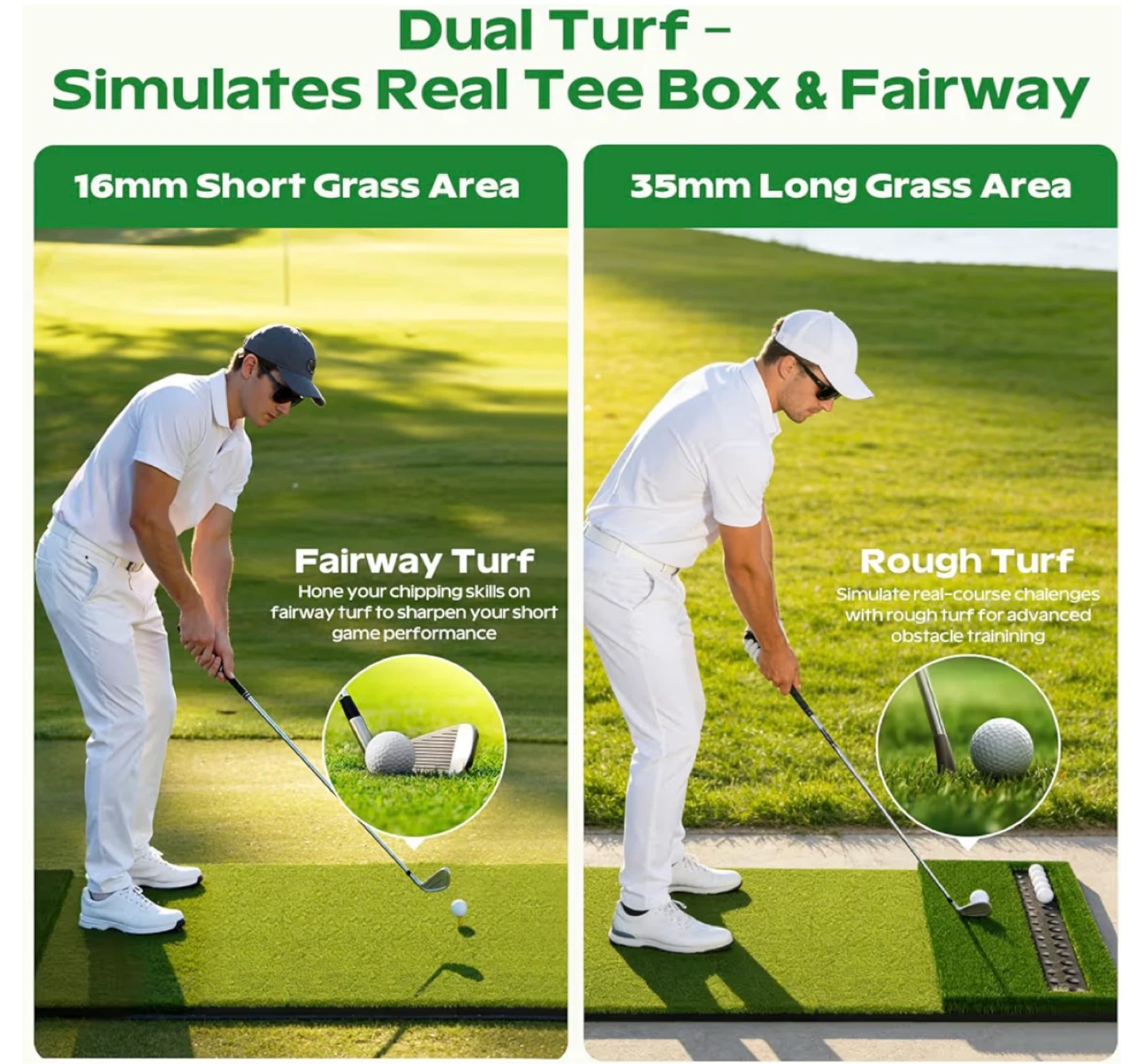 Golf Practice Mat 6 x 4 ft Dual Turf - photo 4