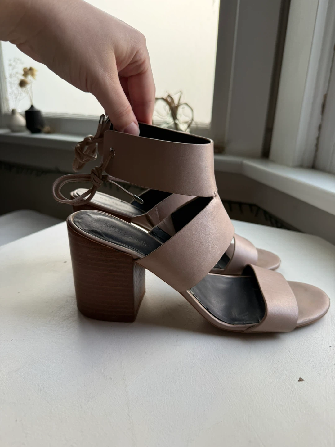 Rebecca Minkoff Beige Chunky Heels sz 9 - photo 2